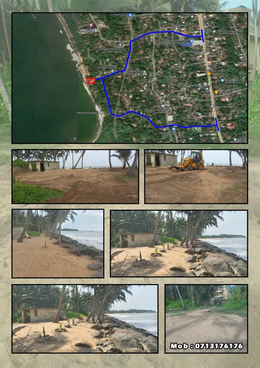 🏝️ කළුතර – කලමූල්ල (අවනී හෝටලය ඉදිරිපිට) Sea View ඉඩම විකිණීමට - Image 3